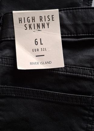 Джинсы скинни из экокожи для девочки черные