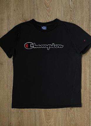 Футболка чорна champion m чемпіон черная чемпион