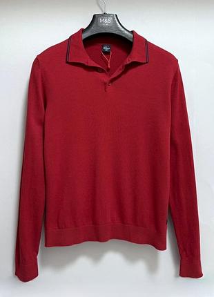 S.oliver джемпер поло - s - красный мужской коттоновый лонгслив