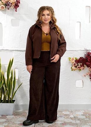 Жіноче кашемірове коротке напівпальто батал