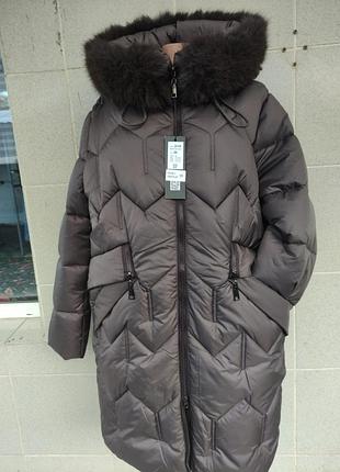 Полупальто женское. зима. длина 100см., мех снимается,. , размер с 52 по 62.