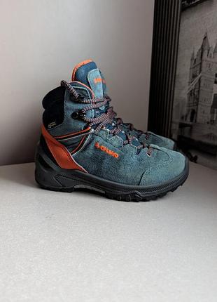 Ботинки lowa ledroablex mid junior (30) унисекс из натуральной замши gore-tex деми