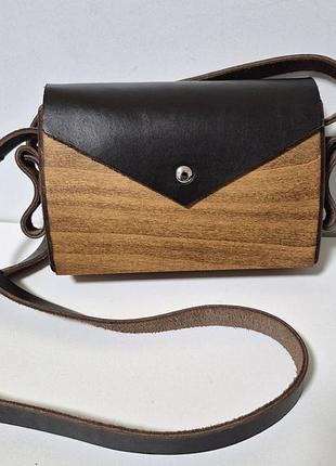 Жіноча дерев'яна сумка "кориця", gonta wood