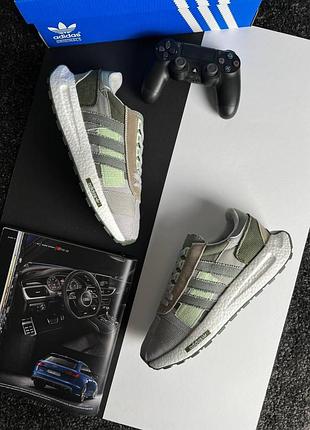 💎мужские кроссовки adidas originals retropy e5unure white grey green