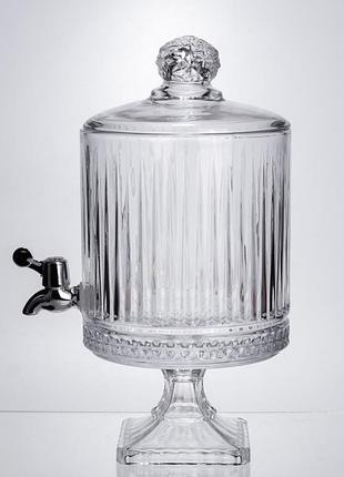 Лимонадниця з краном на ніжці 4.5 л із товстого скла