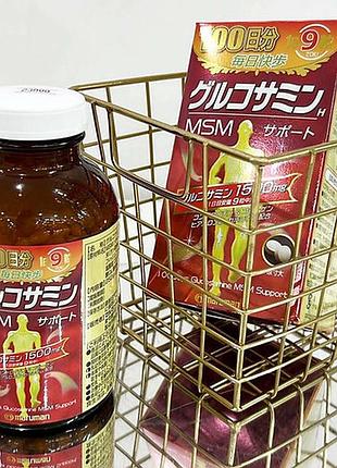 Комплекс msm, глюкозамин 1500 мг+ хондроитин, рыбный коллаген, витамины maruman, 900 штук на 100 дней, япония