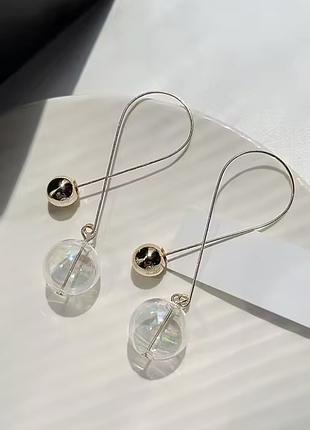 Сережки скляні кульки