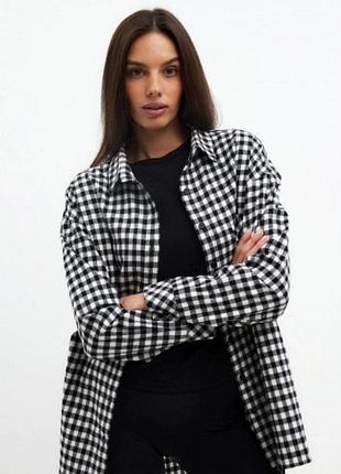 Фланелевая женская рубашка в клетку