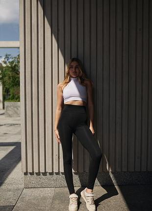 Лосины черные классические утепленные