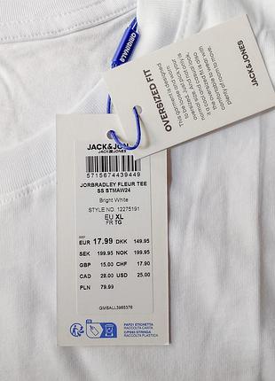 Футболка jack &amp; jones белый, принт на спине цветы 7