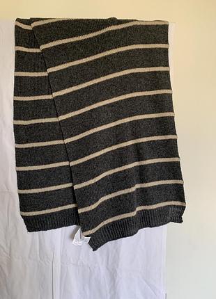 Длинный широкий зимний вязаный шарф