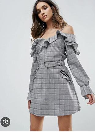 Missguided сукня в клітинку з ременем