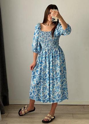 Міді сукня в квітковий принт f&f 20 віскоза