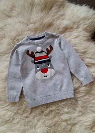 Рождественский свитерок/кофточка c&a (германия) на 1,5-2 годика (размер 92)