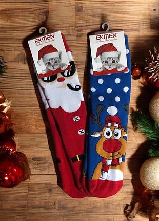 Шкарпетки жіночі новорічні махрові тм ekmen розмір 36-40