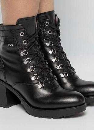 Ботильйони черевики демісезонні donna nero giardini італія шкіра