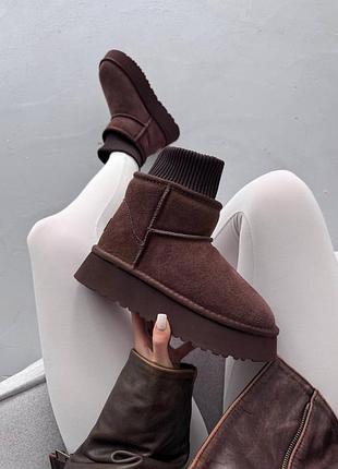 Черевики ugg sock dark chocolate suede