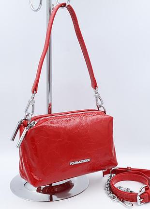 Сумка женская кожаная polina & eiterou q6050-1 red