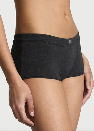 Хлопковые меланжевые трусики шорты, бойшортс со средней посадкой виктория сикрет victoria’s secret