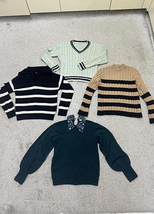 Стильные фирменные теплые свитера свитшоты xs-s-m