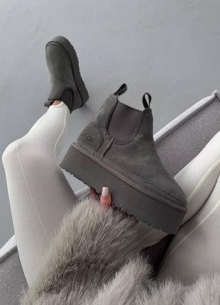Черевики ugg chelsea mini platform grey premium