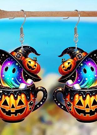 Женские серьги с привидениями тыквами аксессуары геловин хеловин