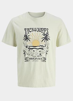 Футболка jack &amp; jones бледно-салатовый, с принтом