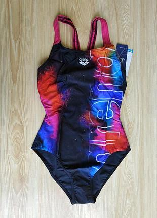Женский слитный купальник arena w cosmic swim pro back one piece lb black-freak rose