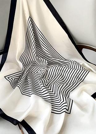 Сатиновый женский шаль платок палантин шарф искусственный шелк 70/70 см