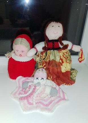 Куклы вязанные на две стороны 3шт