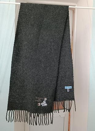 Шерстяной темно-серый шарф studio aventures