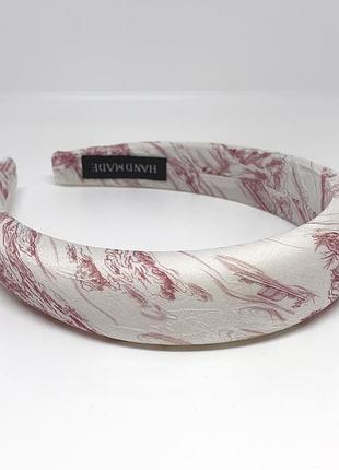 Стильный объемный женский сатиновый обруч на голову ободок для волос