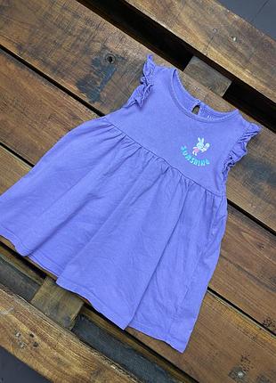 Детское хлопковое платье с принтом и оборками marks&spencer (маркс и спенсер 12-18 мес 80-86 см оригинал разноцветное)