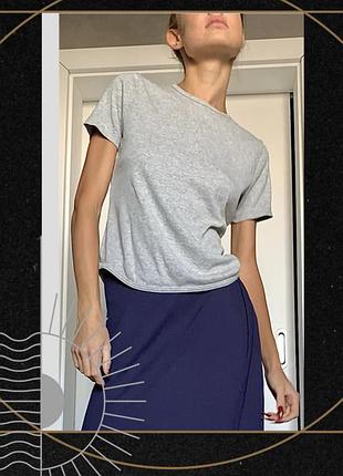 Сіра трикотаж бавовна футболка майка база короткий рукав кофта лапша oldmoney cos