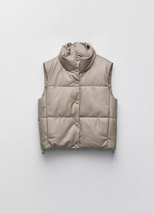Жилетка безрукавка эко кожа zara