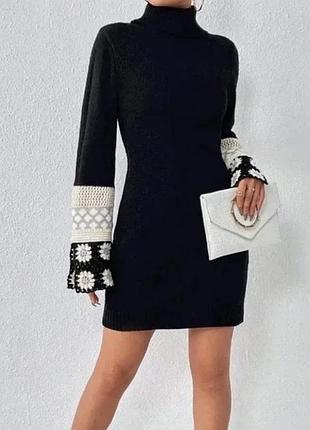 Тепла сукня, светр з оригінальними рукавами, l