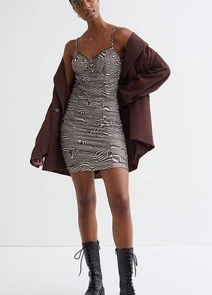 Сукня сітка h&m divided принт смужка зебра