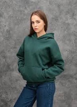 Худі тепле темно- смарагдового кольору