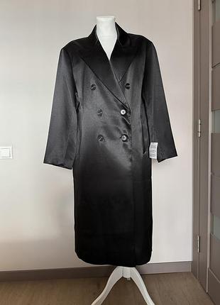 Пальто/пиджак оверсайз сатиновое asos