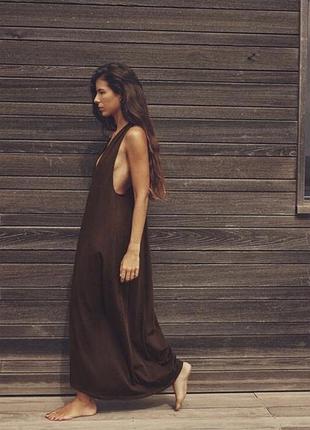 Шоколадна сукня максі zara