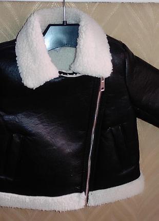 Куртка детская кожаная на овчине 98/104 primark