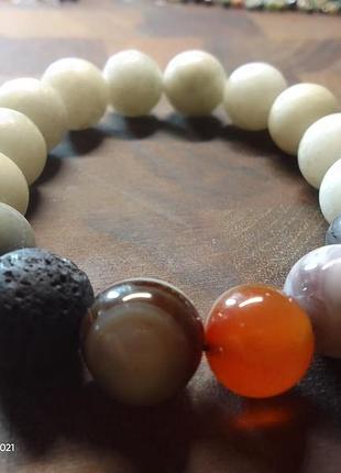 Браслет «планетарна гармонія» — агат теківту та сердолік