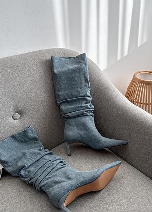 Джинсовые сапожки со сборками 2005/210