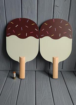 Деревянные ракетки для пляжного тенниса в стиле мороженого