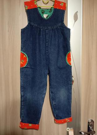Джинсовый комбинезон для девочки на байке