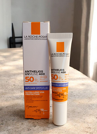 Солнцезащитный флюид для лица la roche-posay anthelios uvmune 400 anti-dark spf50+ при гиперпигментации