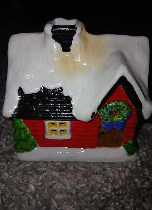 Іграшка новорічна будиночок швеція 10×10×8см