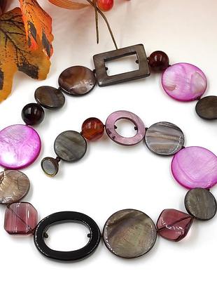 Колье с натуральным перламутром