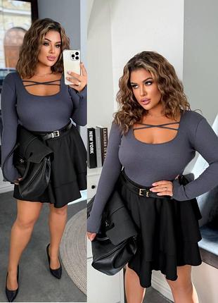 Женская кофточка в рубчик, базовый лонгслив