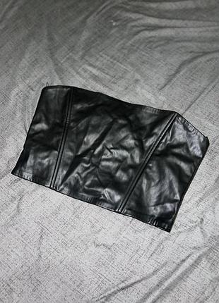 Шкіряний топ, корсет шкіряний zara